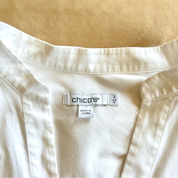 Vintage Chico’s Abatract White Sleeve Shirt - Picture 5 of 6